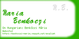 maria benkoczi business card