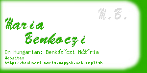 maria benkoczi business card